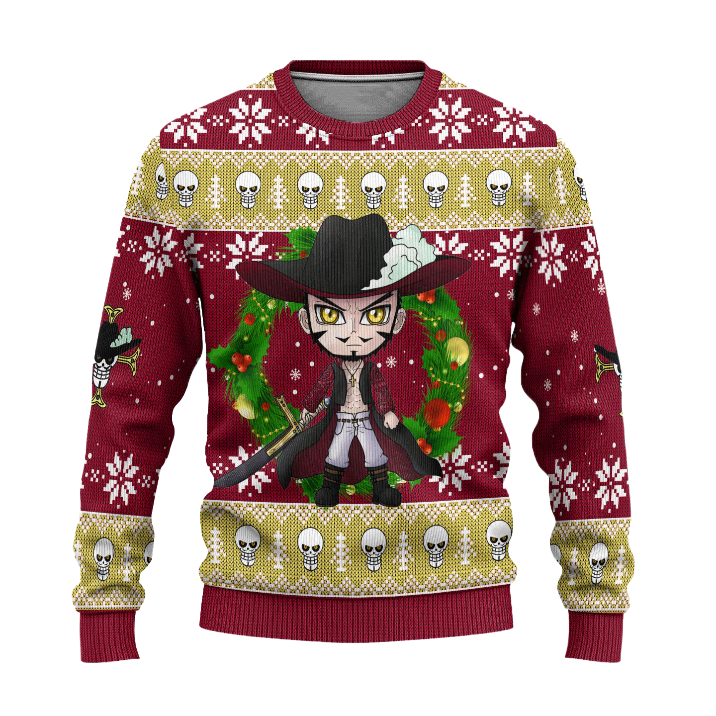 One Piece Anime Dracule Mihaw 62 Ugly Sweater, One Piece Anime Gift Fan Ugly Sweater