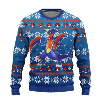 Pokemon Anime Garchomp 55 Ugly Sweater, Pokemon Anime Gift Fan Ugly Sweater