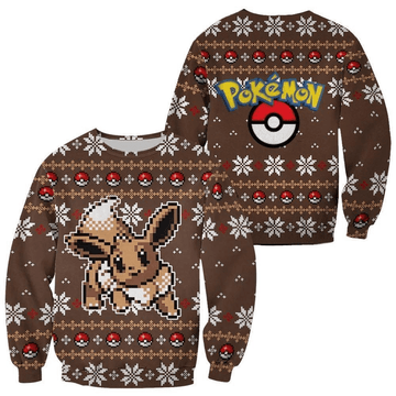 Pokemon Anime Eevee 39 Ugly Sweater, Pokemon Anime Gift Fan Ugly Sweater