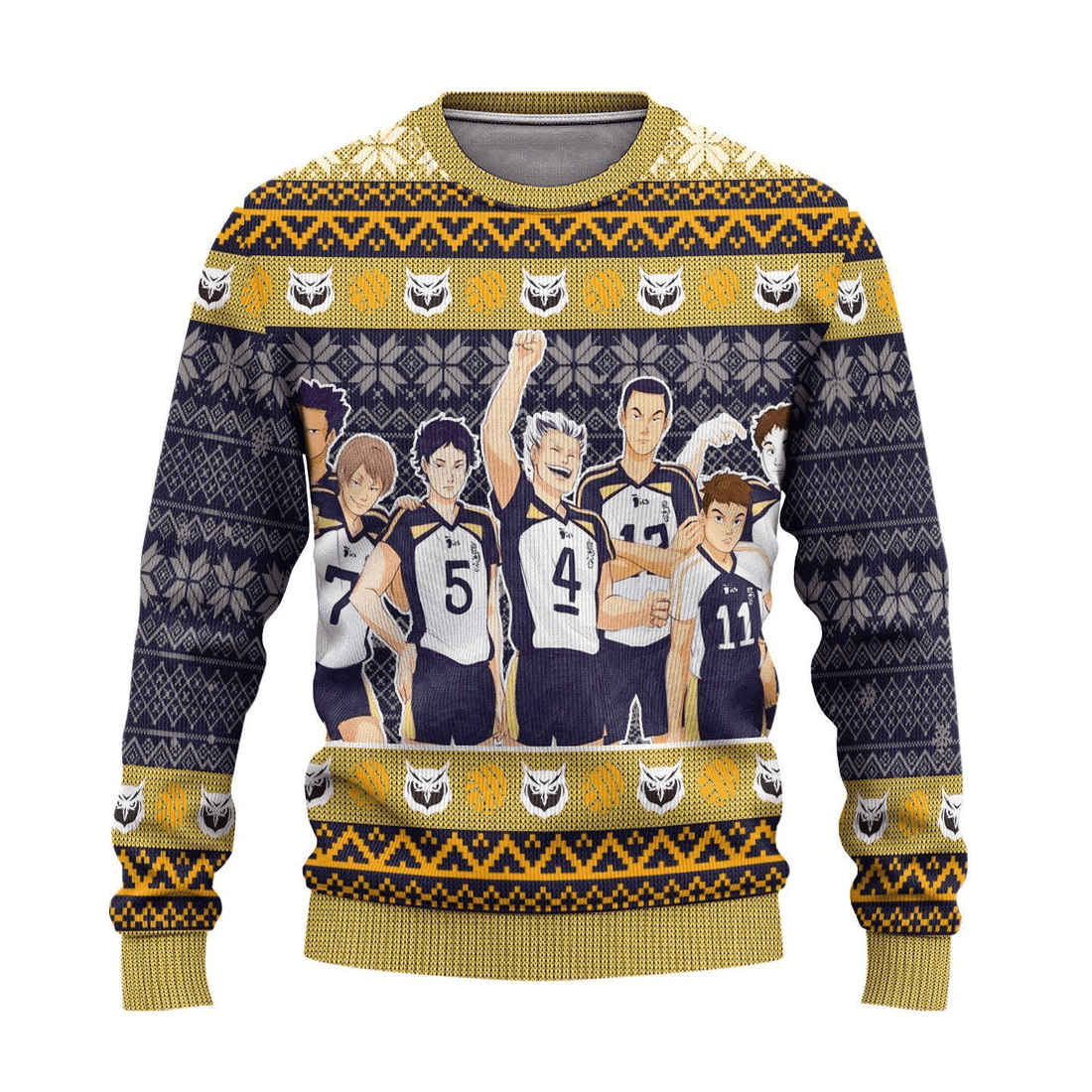 Haikyuu Anime Fukurodani Academy 8 Ugly Sweater Gifts, Haikyuu Anime Gift Fan Ugly Sweater