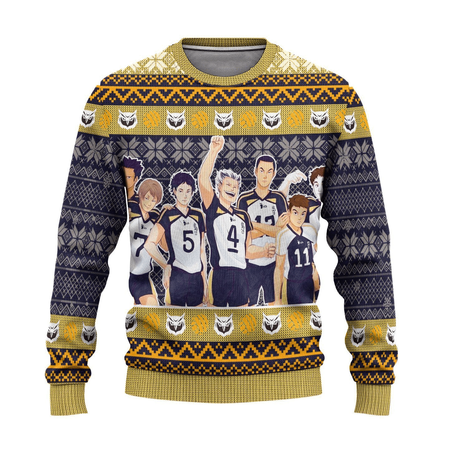 Haikyuu Anime Fukurodani Academy 8 Ugly Sweater Gifts, Haikyuu Anime Gift Fan Ugly Sweater