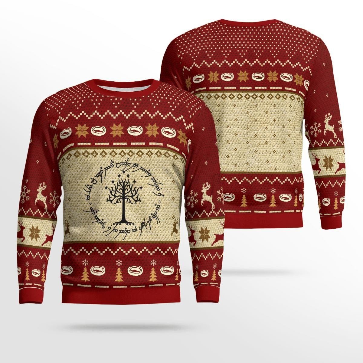 Lord Of The Rings The White Tree Lotr Ugly Sweater, Christmas Gift , Lord Of The Rings The White Tree Lotr Ugly Christmas Sweater