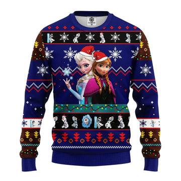 Elsa And Anna Princess Frozen Disney Tree Ugly Christmas Sweater