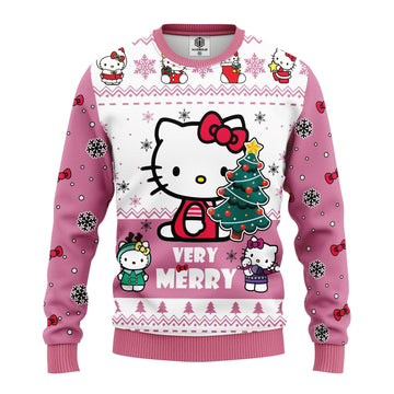 Merry Xmas Hello Kitty Gifts, Kitty Verry Merry Ugly Christmas Sweater