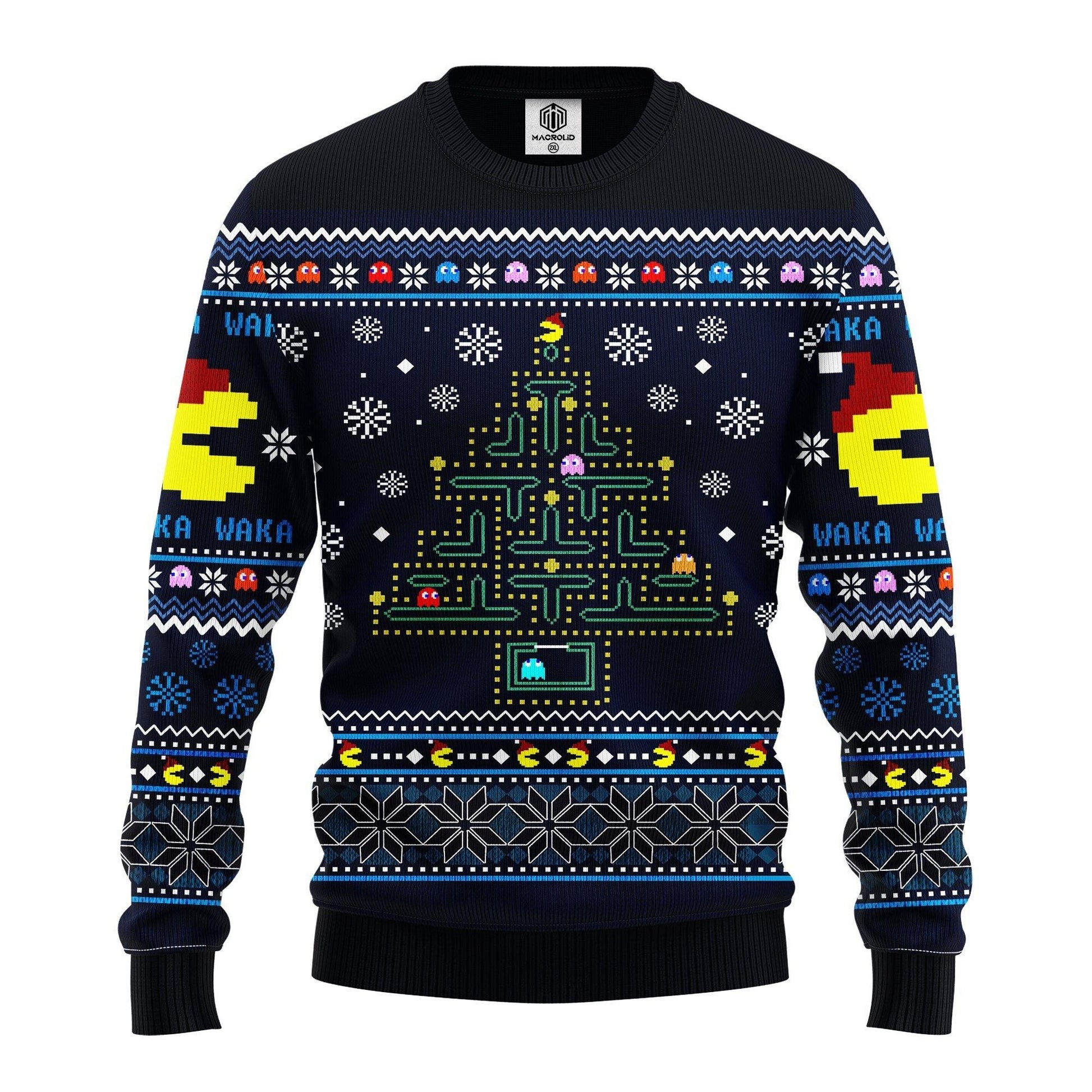 Pacman Christmas Tree Ugly Christmas Sweater