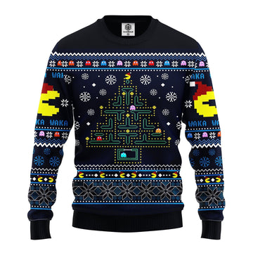 Pacman Christmas Tree Ugly Christmas Sweater