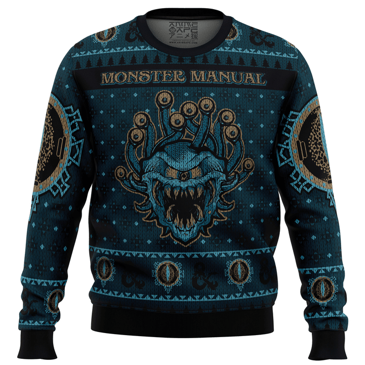 Dungeons &amp; Dragons Monster Manual Ugly Sweater Gifts, Dungeons &amp; Dragons Monster Manualgift Fan Ugly Sweater
