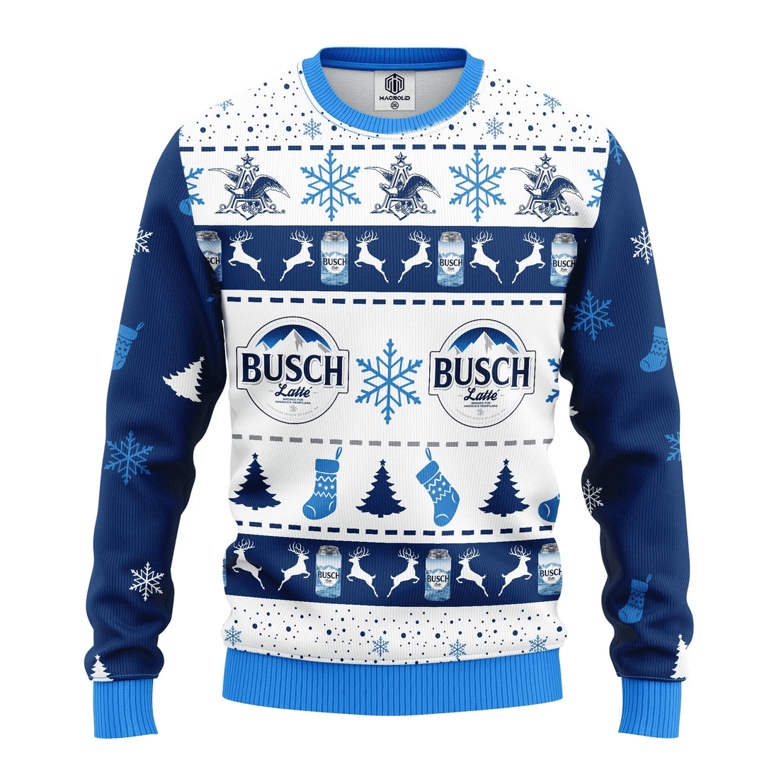 Drink Lover Merry Xmas Gifts, Busch Latte Beer Ugly Christmas Sweater 314