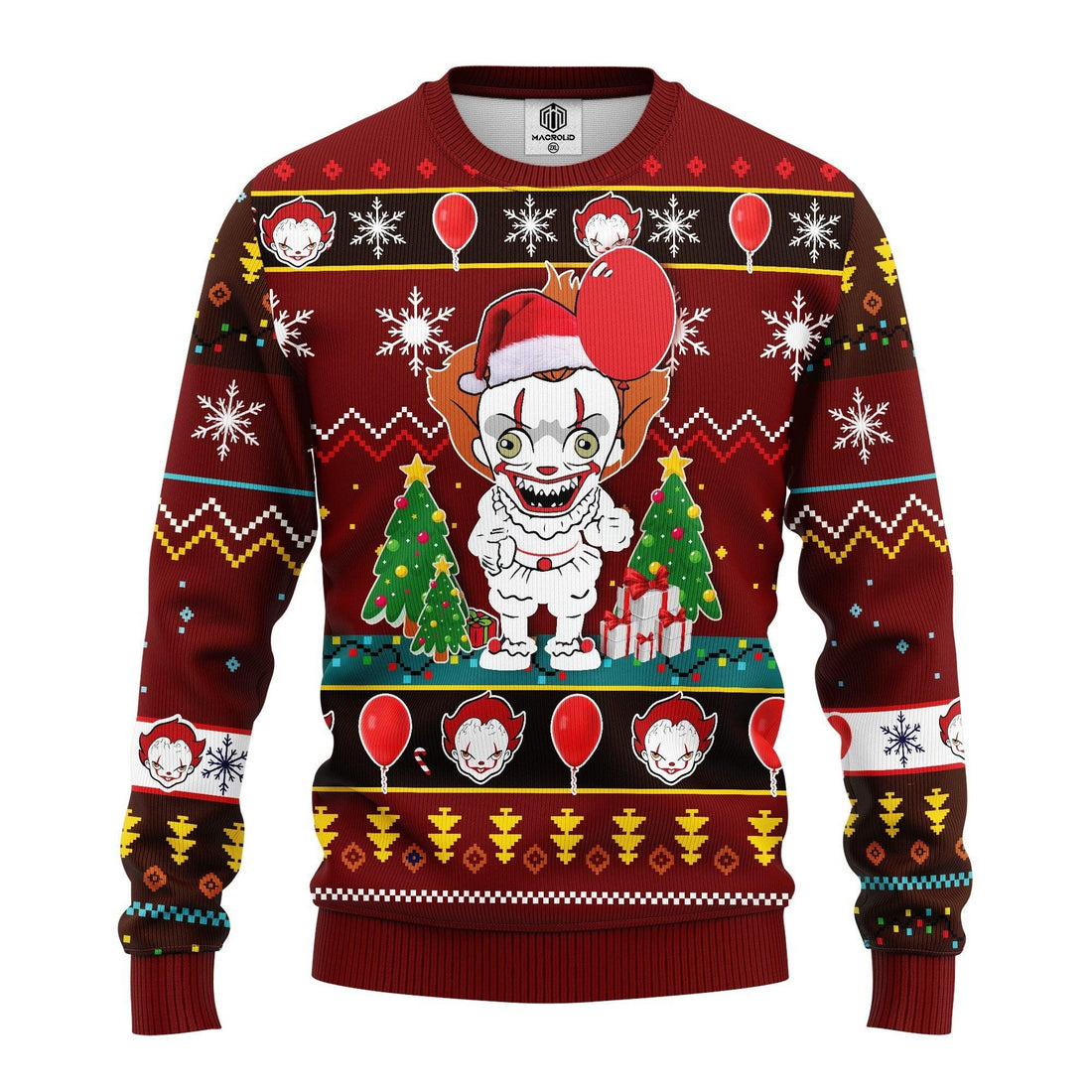 Funny Pennywise It Horror Movie Xmas Ugly Christmas Sweater 250