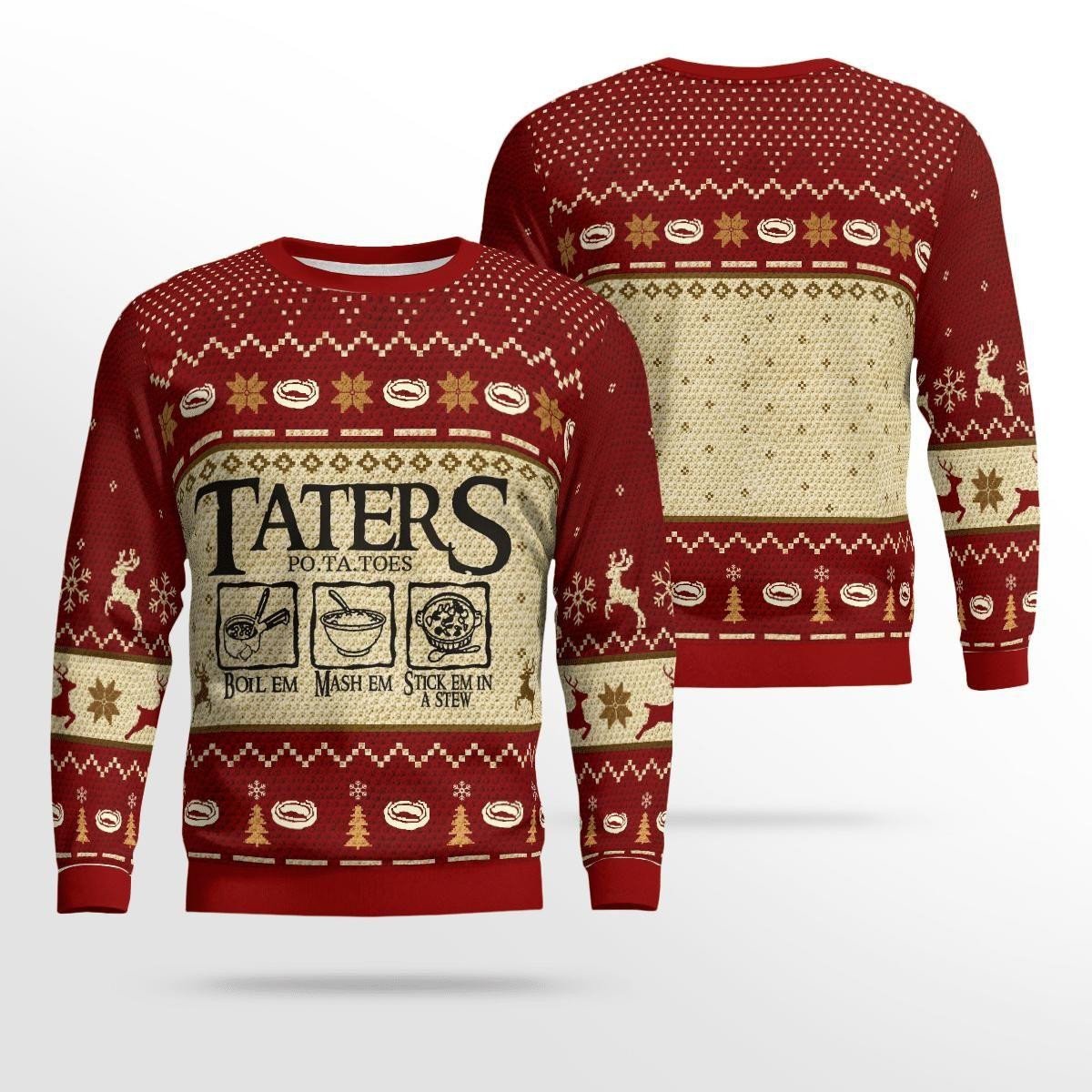 Lord Of The Rings Taters Potatoes Lotr Ugly Sweater, Christmas Gift , Lord Of The Rings Taters Potatoes Lotr Ugly Christmas Sweater