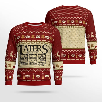 Lord Of The Rings Taters Potatoes Lotr Ugly Sweater, Christmas Gift , Lord Of The Rings Taters Potatoes Lotr Ugly Christmas Sweater