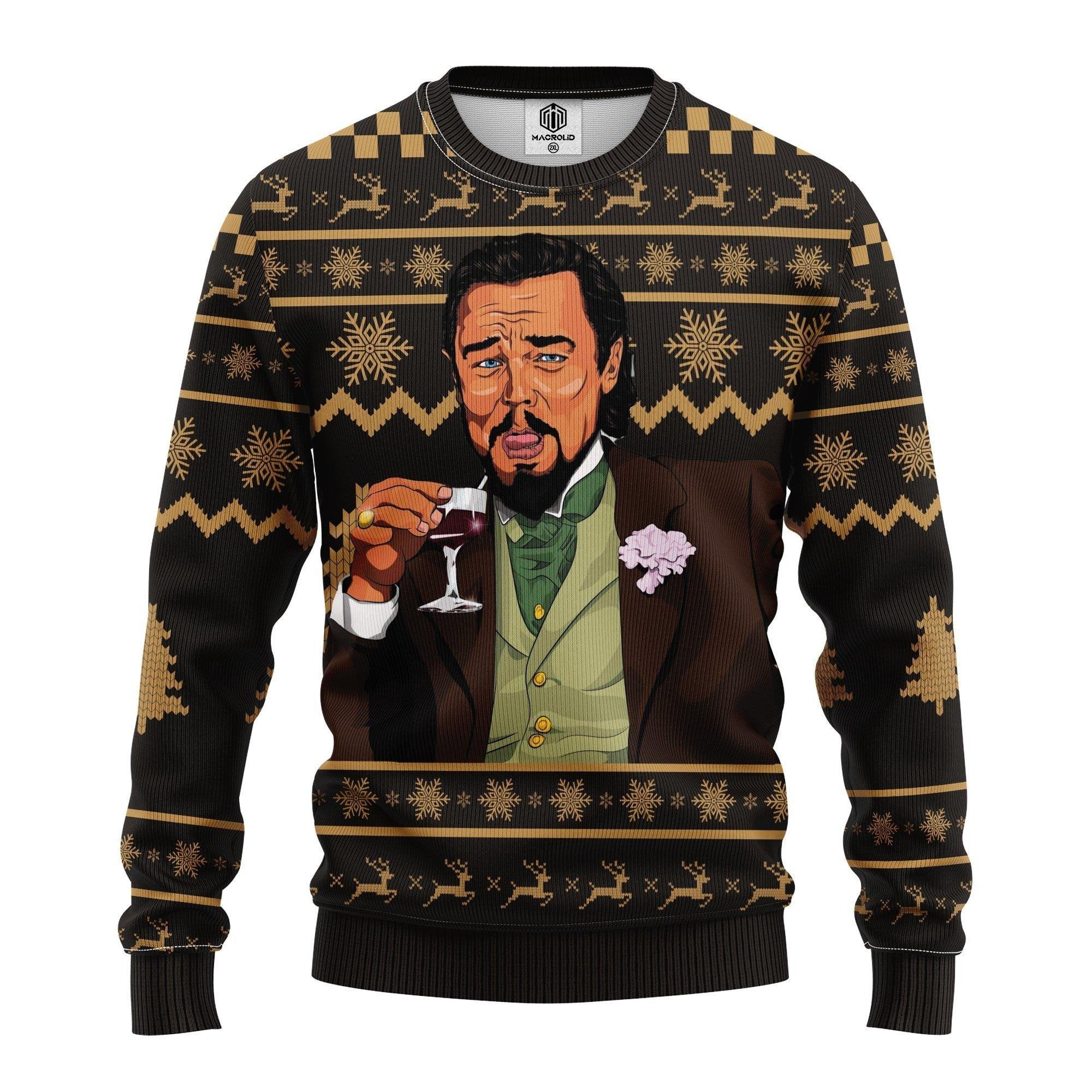 Leonardo Dicaprio Drinking Meme Ugly Christmas Sweater 273