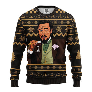 Leonardo Dicaprio Drinking Meme Ugly Christmas Sweater 273