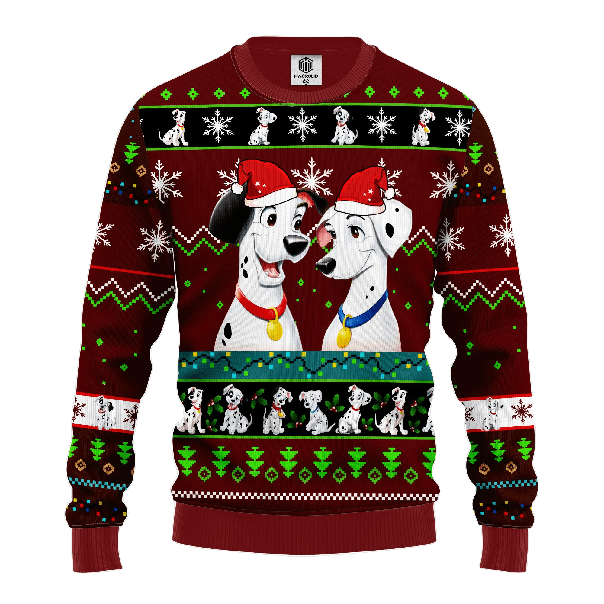 Cute 101 Dalmatians Merry Xmas Gift Ugly Christmas Sweater 344