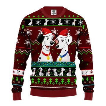Cute 101 Dalmatians Merry Xmas Gift Ugly Christmas Sweater 344