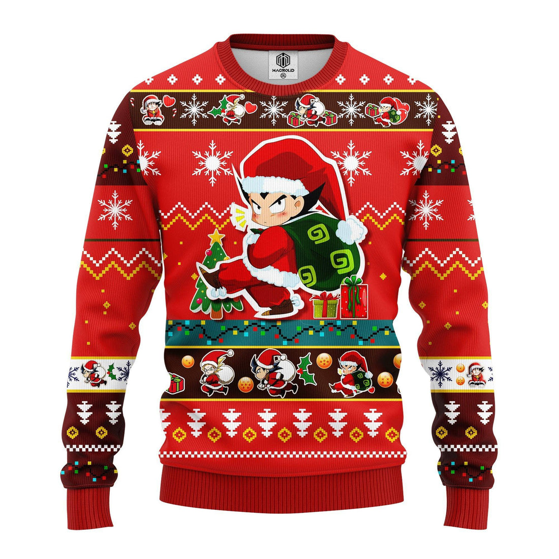 Dragon Ball Anime Merry Xmas, Santa Son Goku Ugly Christmas Sweater 283
