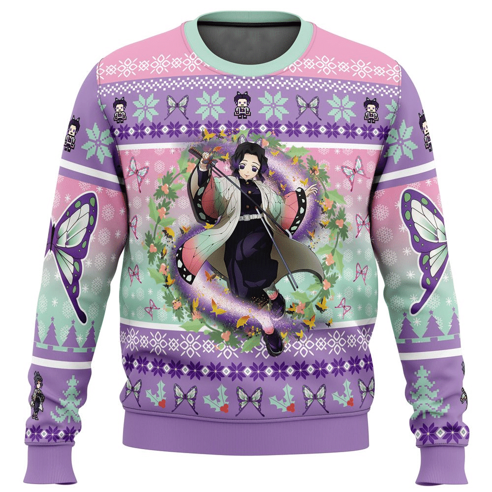Demon Slayer Kimetsu No Yaiba Anime Kochou Shinobu 7 Ugly Sweater, Demon Slayer Anime Gift Fan Ugly Sweater