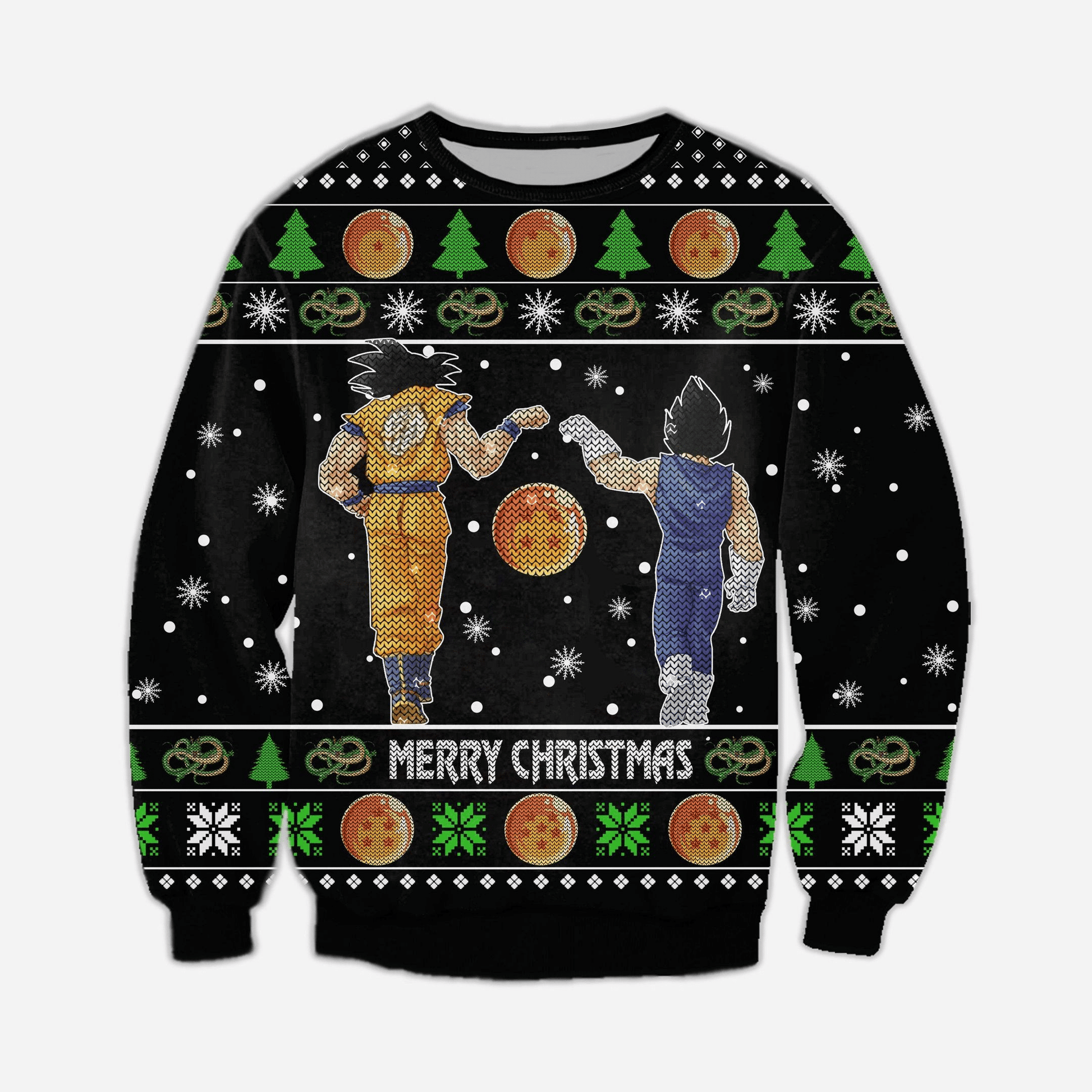 Dragon Ball Anime Mery Christmas 5 Ugly Sweater, Dragon Ball Anime Gift Fan Ugly Sweater