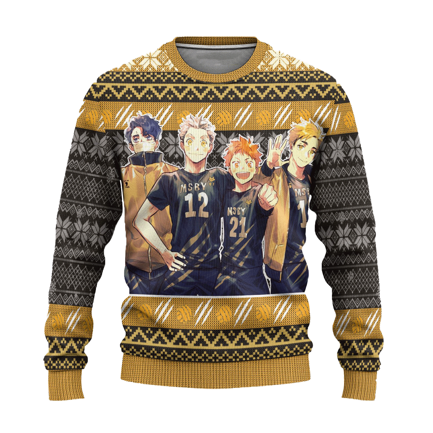 Haikyuu Anime Msby Black Jackal 15 Ugly Sweater Gifts, Haikyuu Anime Gift Fan Ugly Sweater