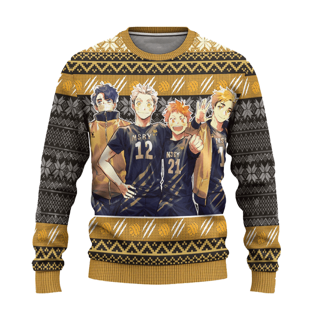 Haikyuu Anime Msby Black Jackal 15 Ugly Sweater Gifts, Haikyuu Anime Gift Fan Ugly Sweater