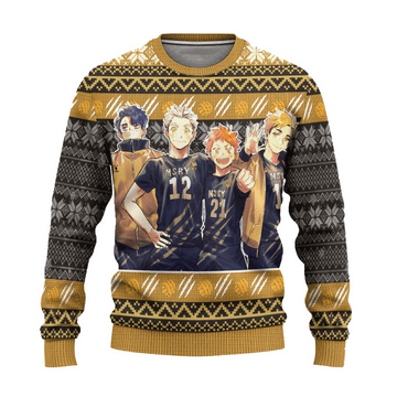 Haikyuu Anime Msby Black Jackal 15 Ugly Sweater Gifts, Haikyuu Anime Gift Fan Ugly Sweater