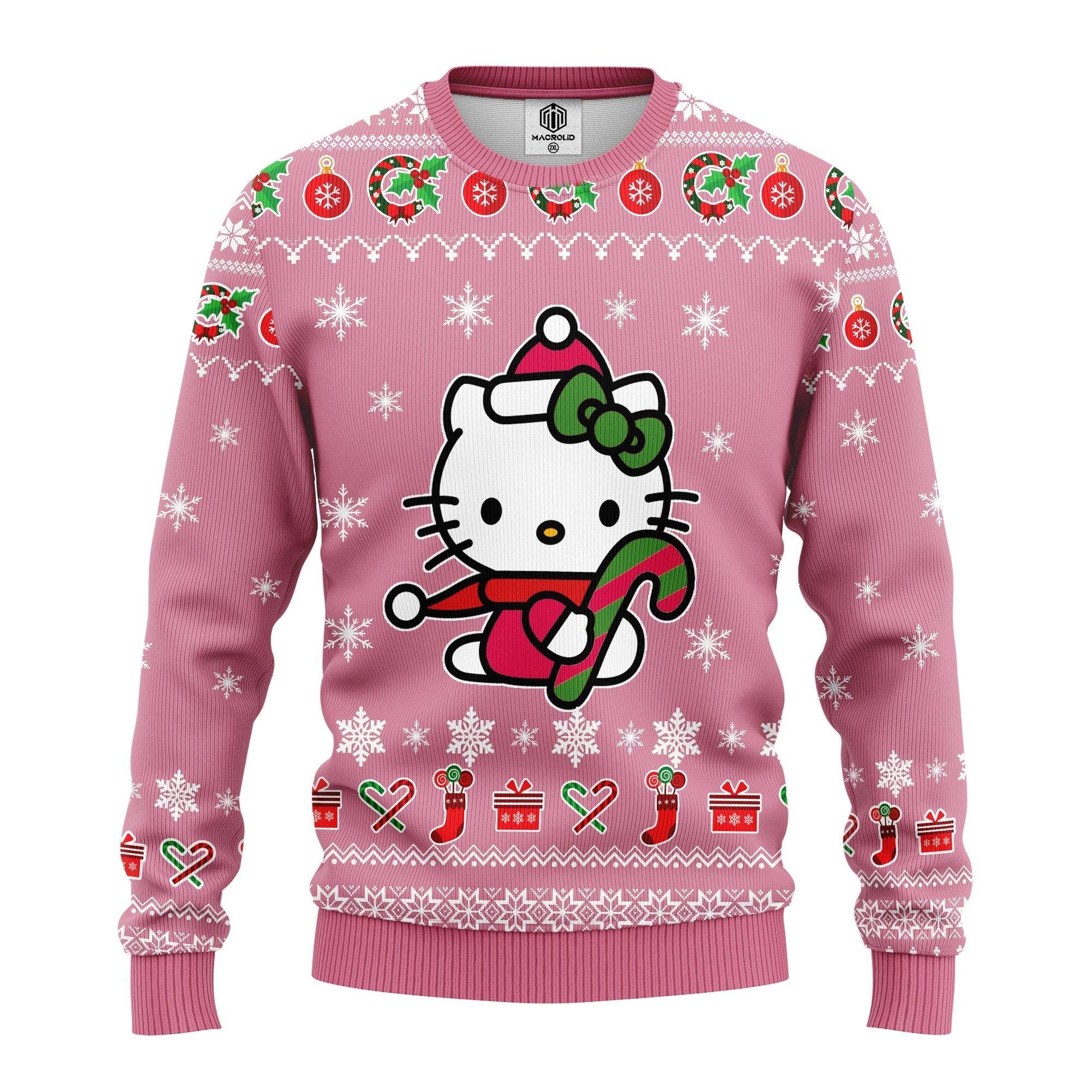 Merry Xmas Hello Kitty Gifts, Cute Hello Kitty Ugly Christmas Sweater