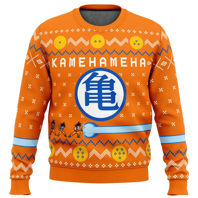 Dragon Ball Anime Kamehameha 3 Ugly Sweater Gifts, Dragon Ball Anime Gift Fan Ugly Sweater
