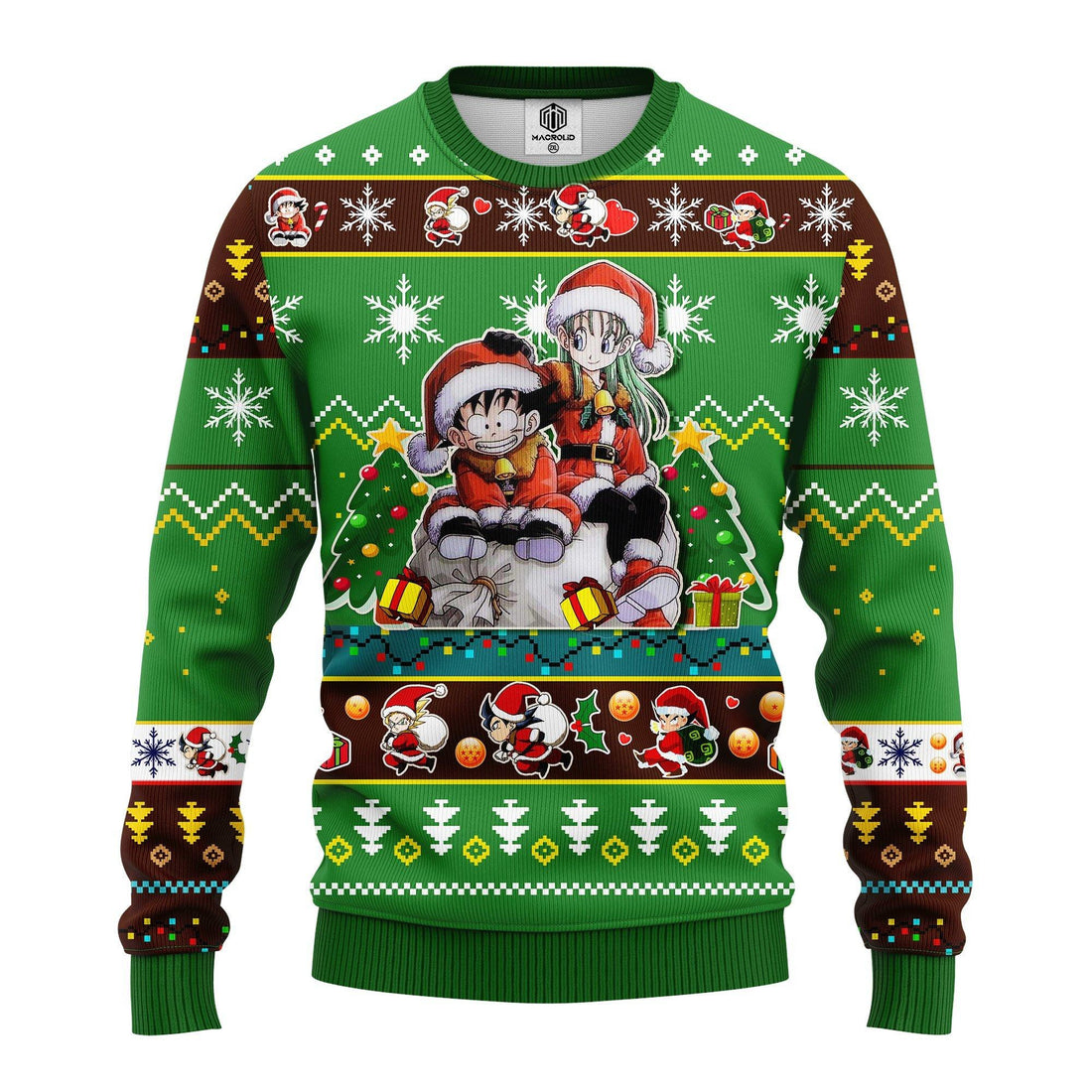 Chibi Dragon Ball Anime Characters Merry Xmas, Funny Santa Son Goku Ugly Christmas Sweater 281