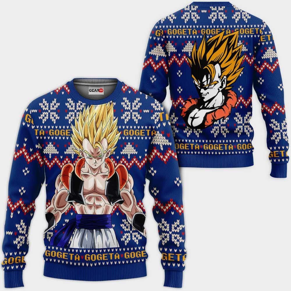 Gogeta Ugly Christmas Sweater Anime Dragon Ball Xmas Gifts 1k92,dragon Ball Anime Xmas Christmas Gift Fan