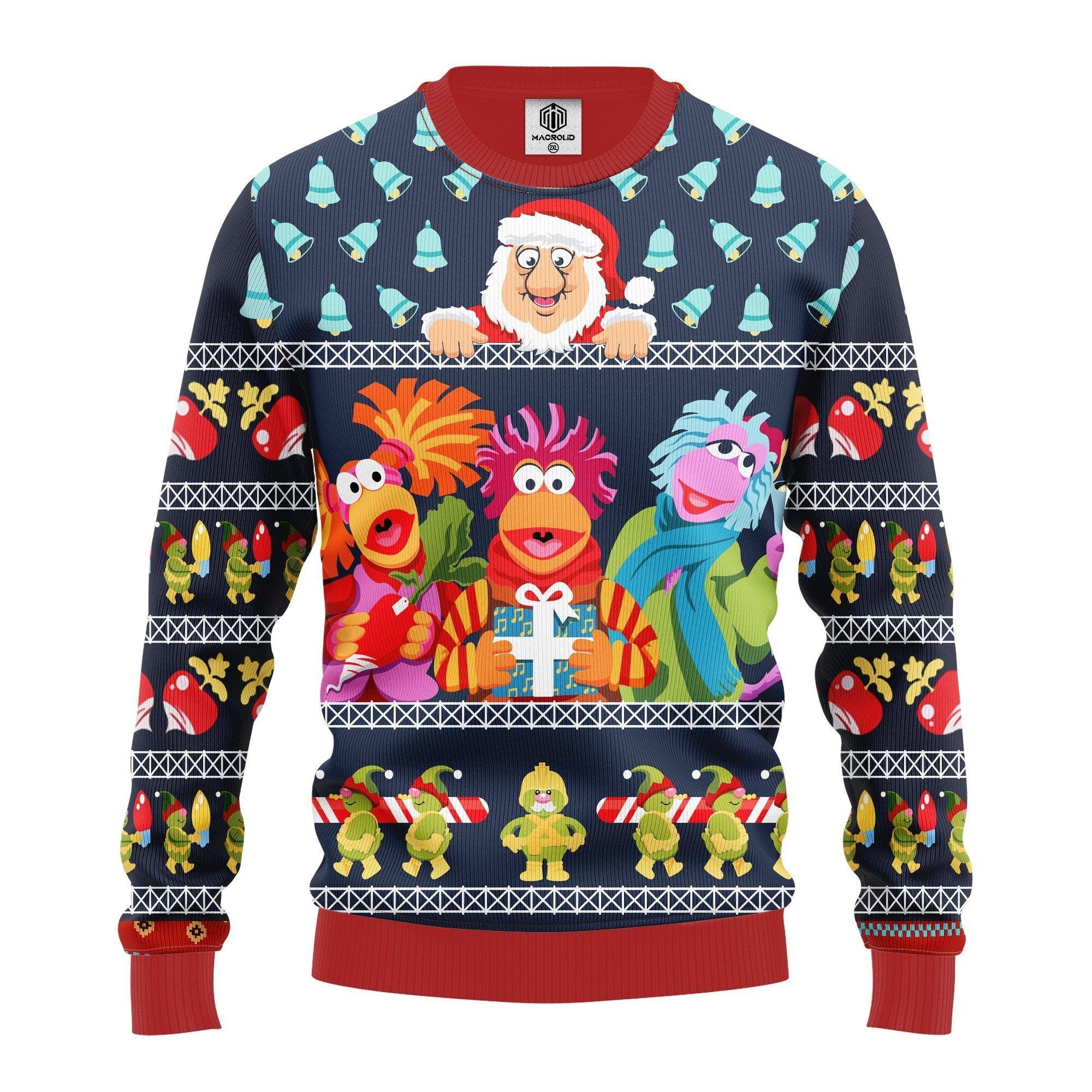 Fraggle Rock Sublimated Adult Ugly Christmas Sweater 289