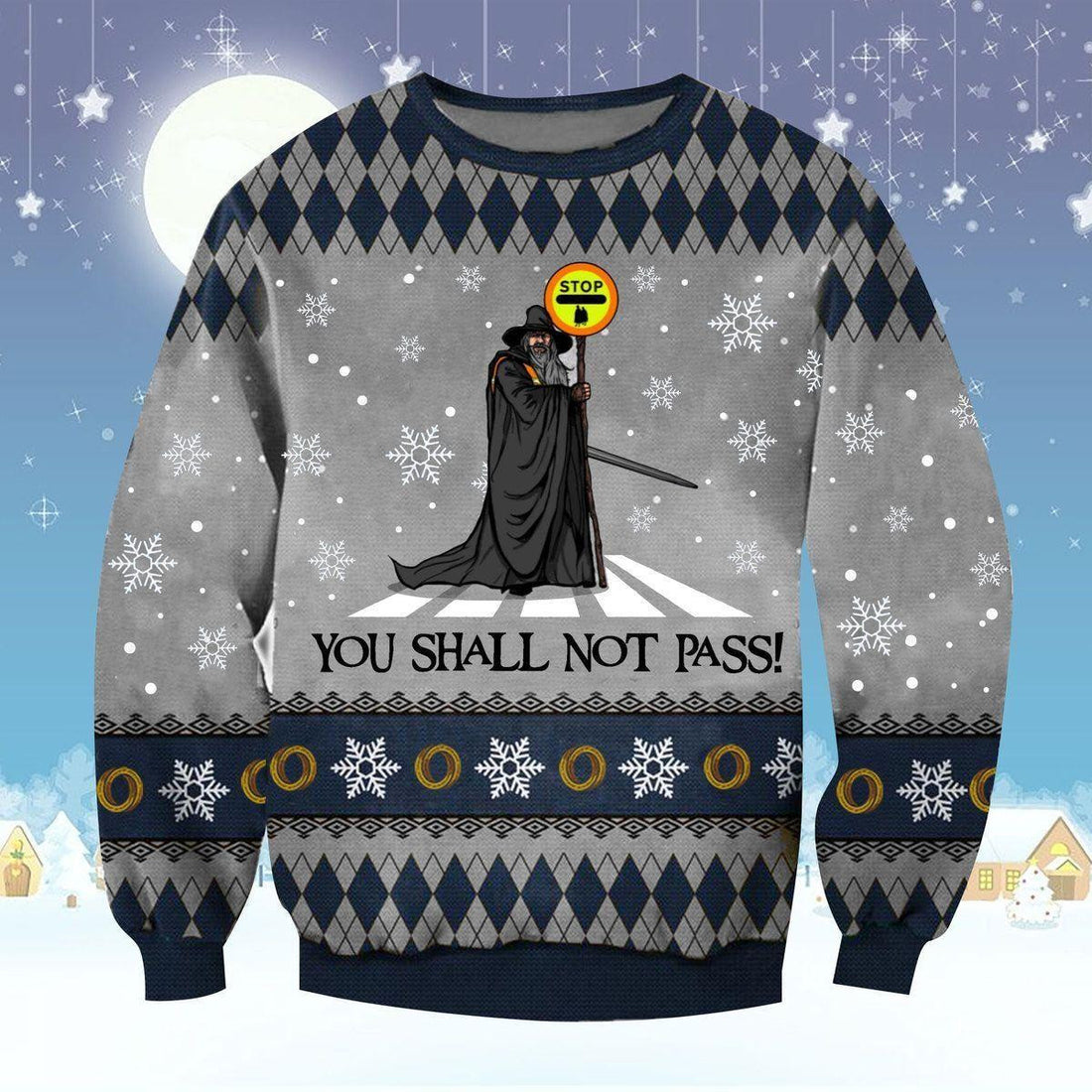 Lotr You Shall Not Pass Ugly Sweater, Christmas Gift, Lotr You Shall Not Pass Ugly Christmas Sweater