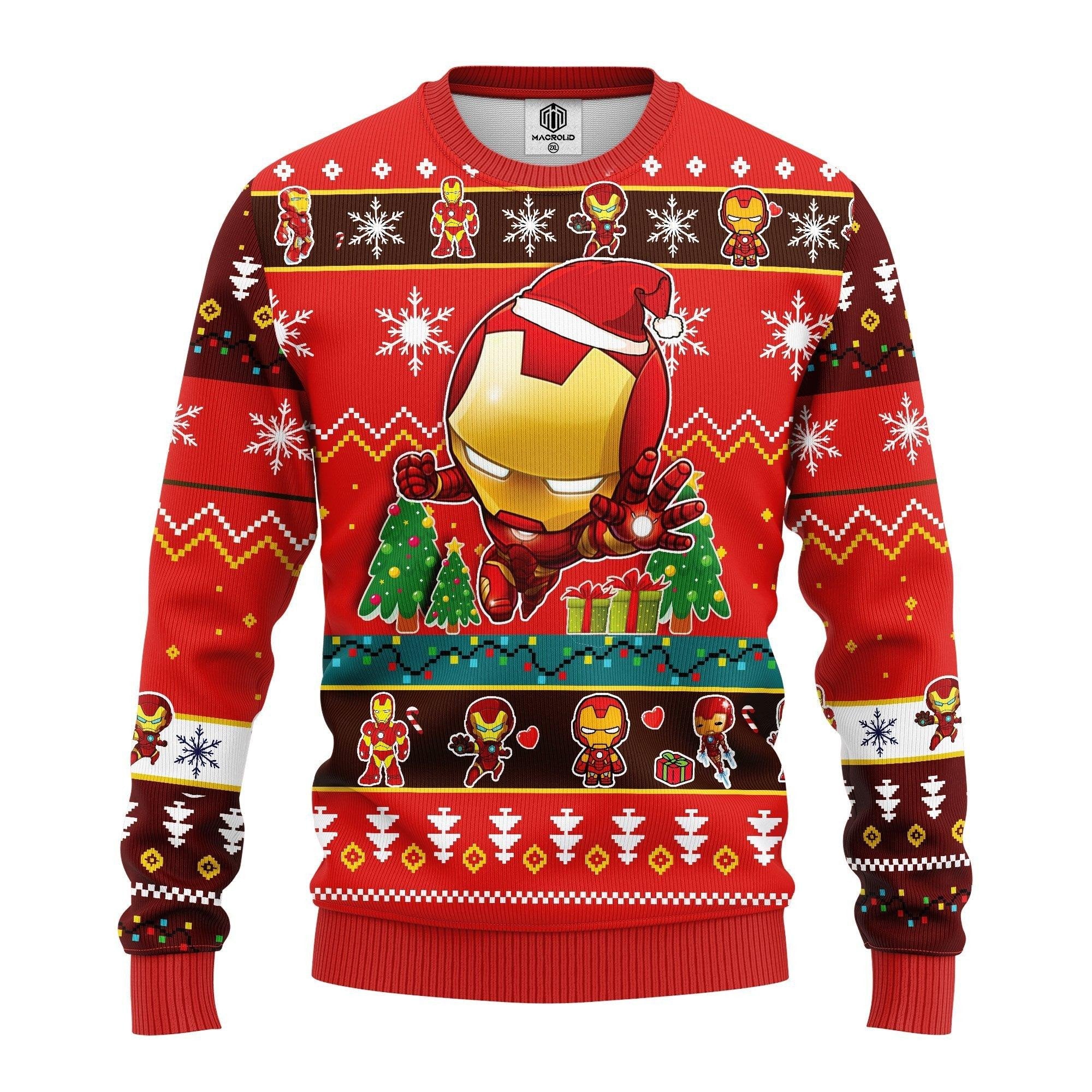 Merry Xmas Iron Man Chibi Marvel Comics Ugly Christmas Sweater 245