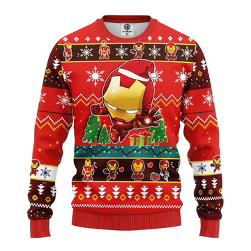 Merry Xmas Iron Man Chibi Marvel Comics Ugly Christmas Sweater 245