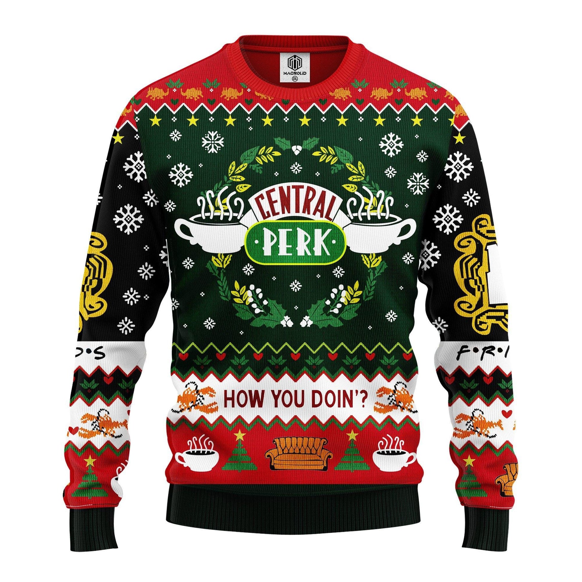 Friends Tv Show How You Doin Ugly Christmas Sweater 293
