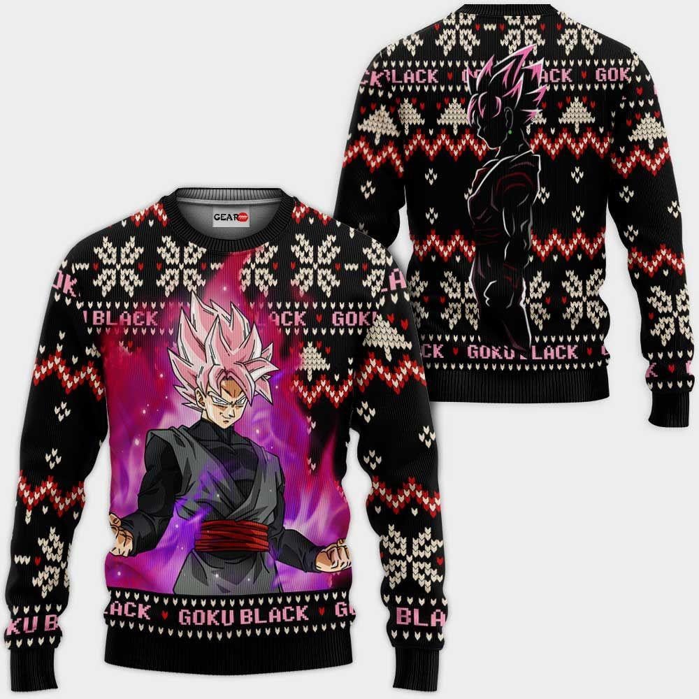 Goku Black Rose Ugly Christmas Sweater Anime Dragon Ball Xmas Gifts 1k112,dragon Ball Anime Xmas Christmas Gift Fan