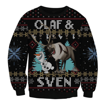 Frozen Olaf Sven 1 Ugly Sweater Gifts, Frozen Gift Fan Ugly Sweater