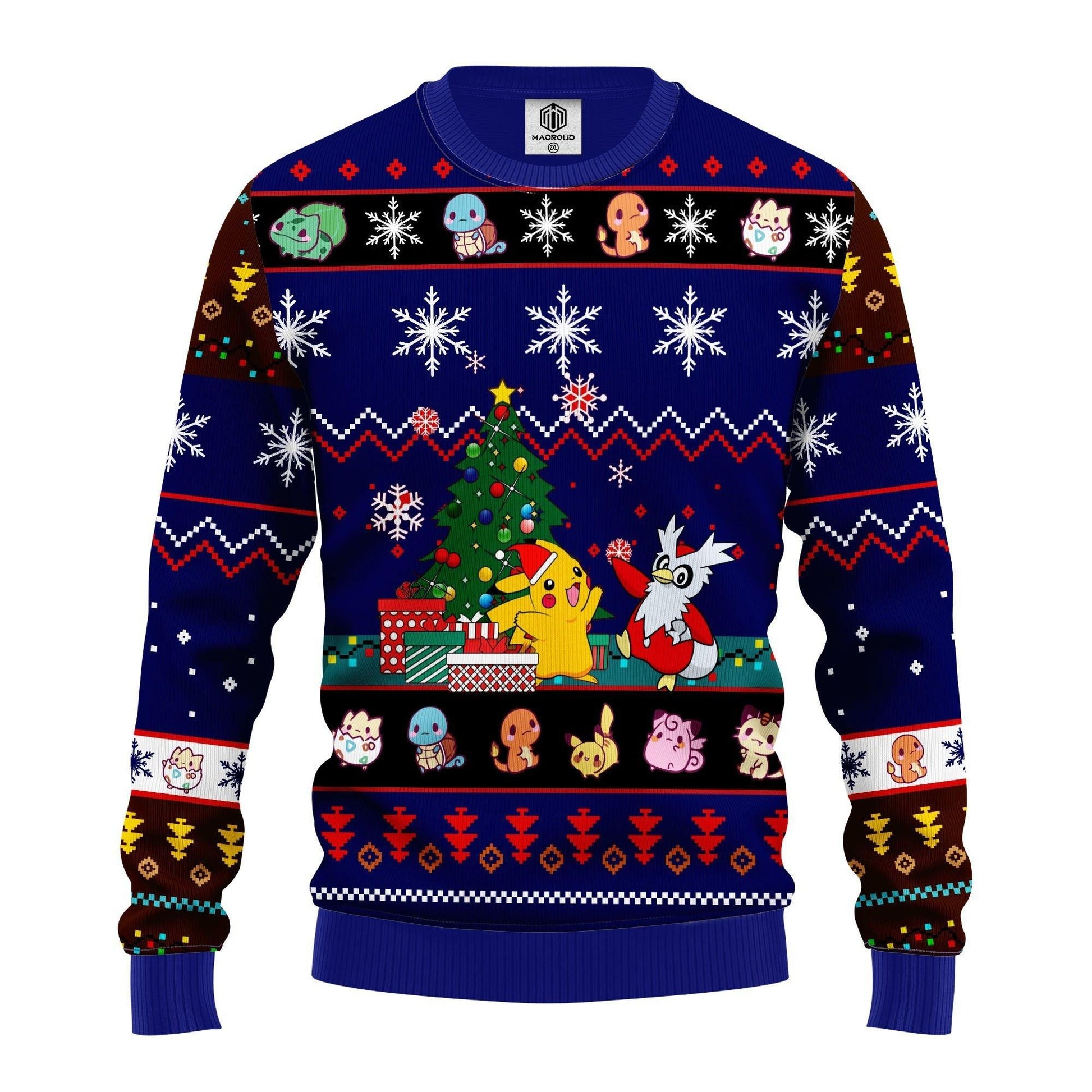 Cute Pokemon And Xmas Tree Ugly Christmas Sweater 209