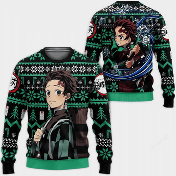 Demon Slayer Kimetsu No Yaiba Anime Kamado Tanjiro 16 Ugly Sweater, Demon Slayer Anime Gift Fan Ugly Sweater