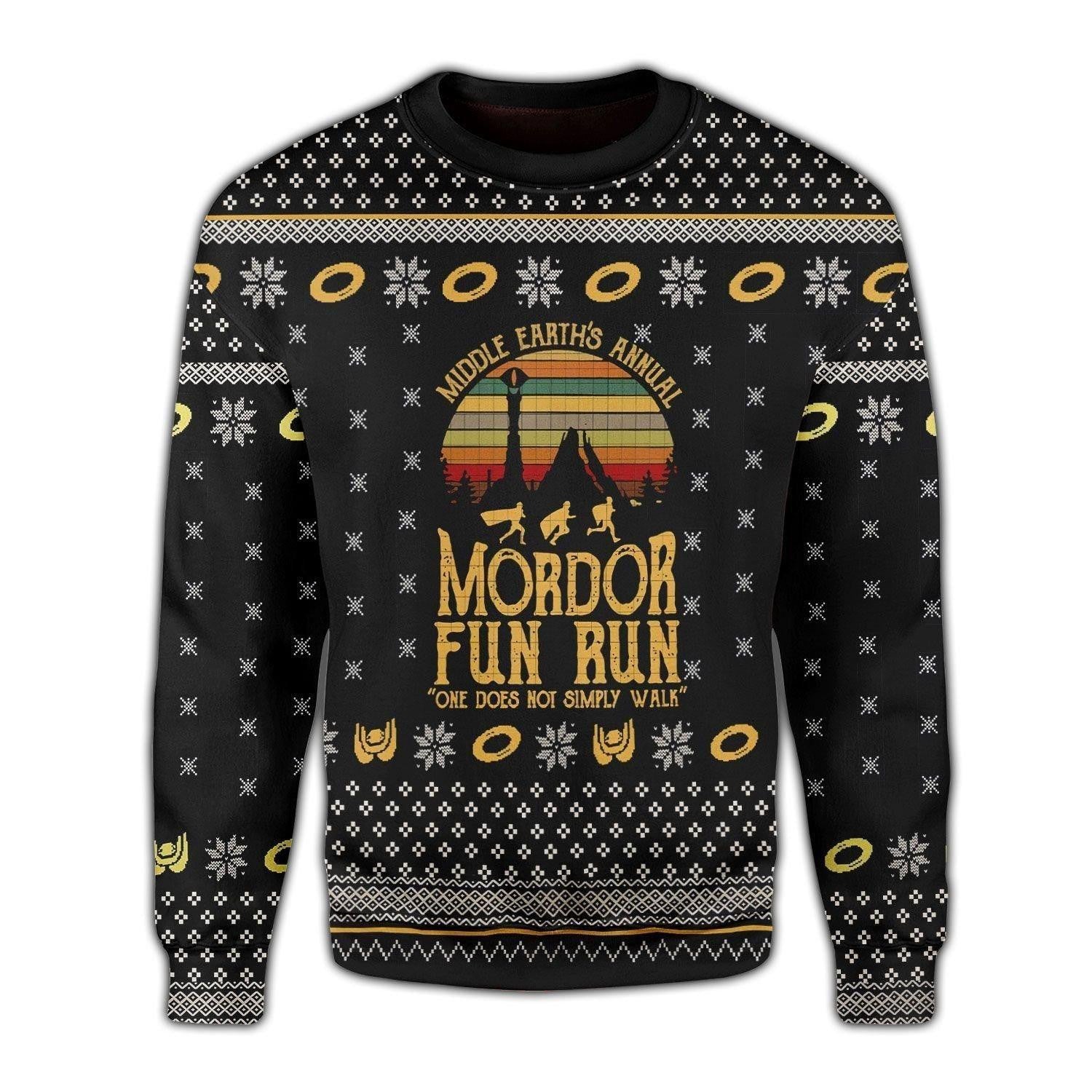 Lord Middle Earth's Annual Mordor Fun Run Ugly Sweater, Christmas Gift, Lord Middle Earth's Annual Mordor Fun Run Ugly Christmas Sweater