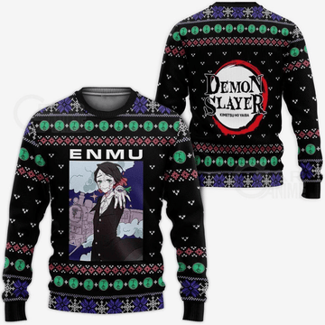 Demon Slayer Kimetsu No Yaiba Anime Enmu 42 Ugly Sweater Gifts, Demon Slayer Anime Gift Fan Ugly Sweater