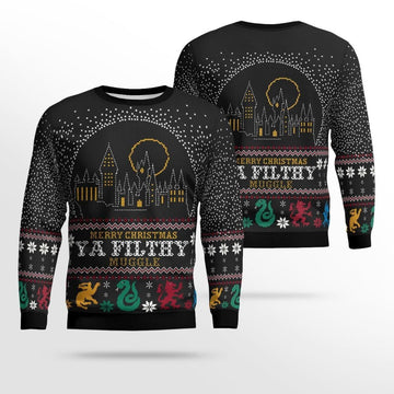 Merry Christmas Ya Filthy Muggle Ugly Sweater, Christmas Gift , Merry Christmas Ya Filthy Muggle Ugly Christmas Sweater