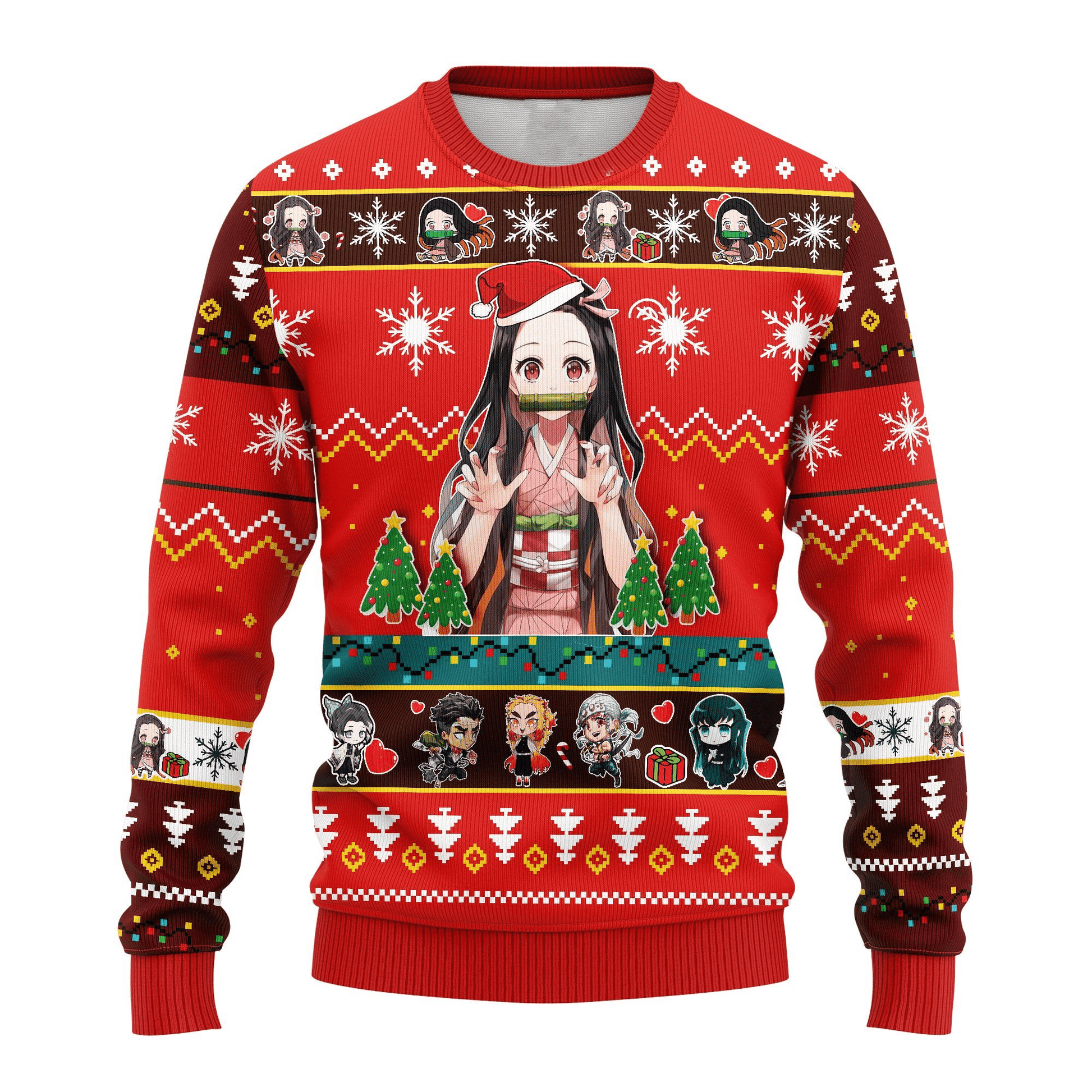 Demon Slayer Kimetsu No Yaiba Anime Kamado Nezuko 6 Ugly Sweater, Demon Slayer Anime Gift Fan Ugly Sweater