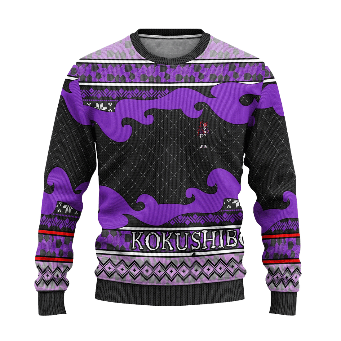 Demon Slayer Kimetsu No Yaiba Anime Kokushibo 52 Ugly Sweater Gifts, Demon Slayer Anime Gift Fan Ugly Sweater