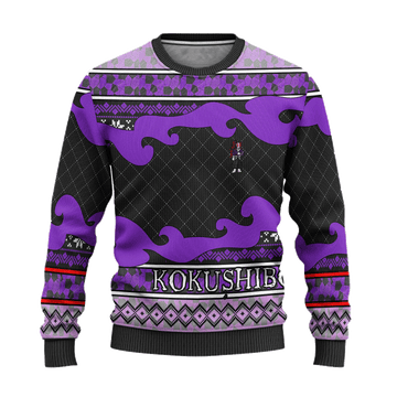 Demon Slayer Kimetsu No Yaiba Anime Kokushibo 52 Ugly Sweater Gifts, Demon Slayer Anime Gift Fan Ugly Sweater
