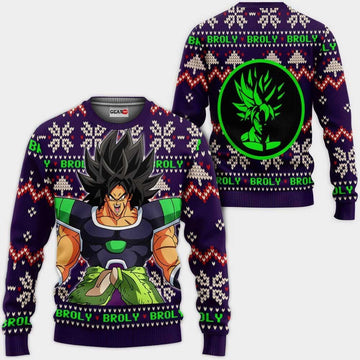 Broly Ugly Christmas Sweater Anime Dragon Ball Xmas Gifts 1k86,dragon Ball Anime Xmas Christmas Gift Fan