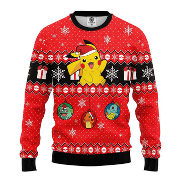 Cute Santa Pikachu Pokemon Merry Xmas Gifts Ugly Christmas Sweater 208
