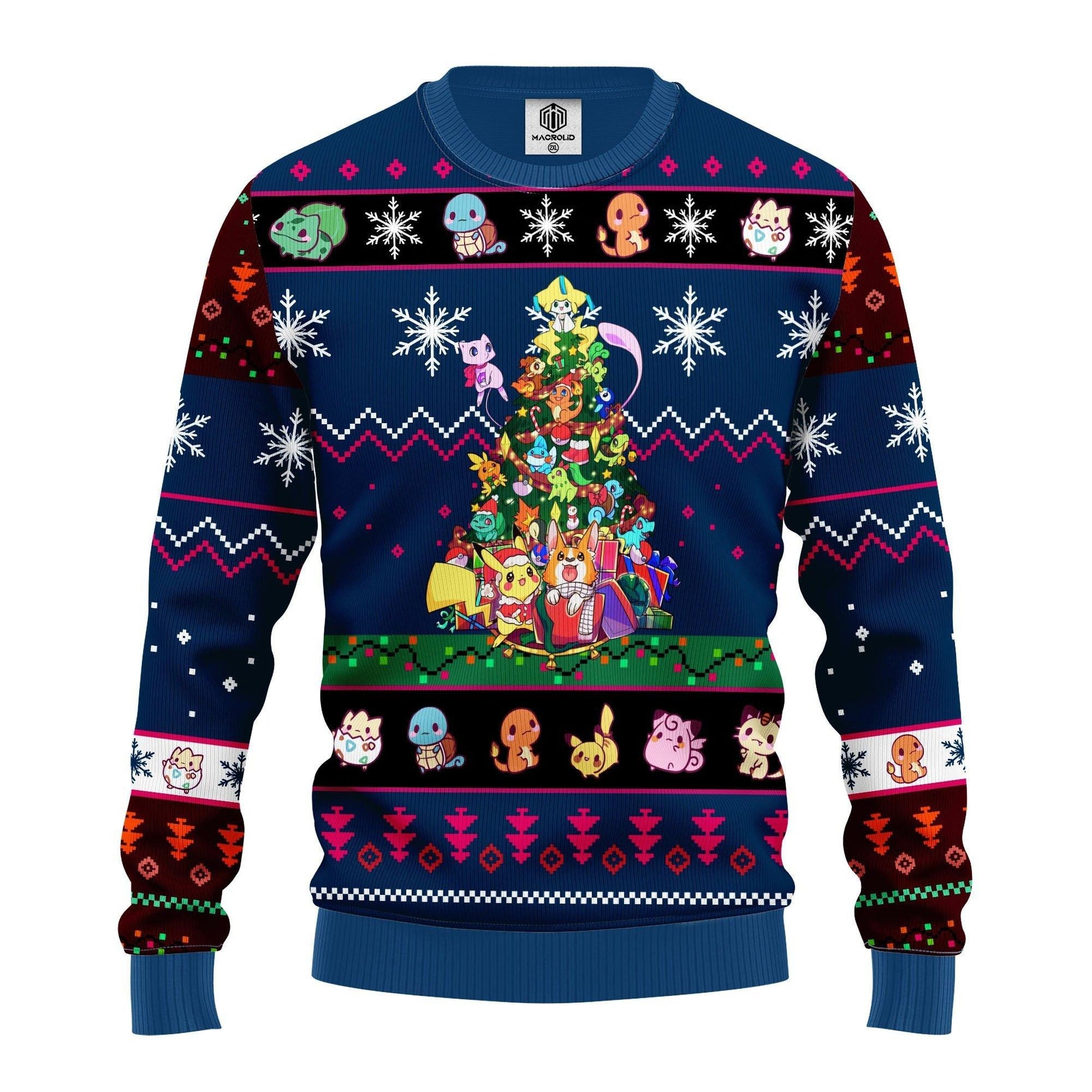 Cute Pokemon Tree Ugly Christmas Sweater