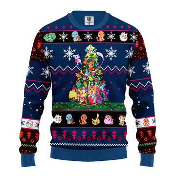 Cute Pokemon Tree Ugly Christmas Sweater