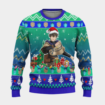 Black Clover Anime Yuno 2 Ugly Sweater Gifts, Black Clover Anime Gift Fan Ugly Sweater