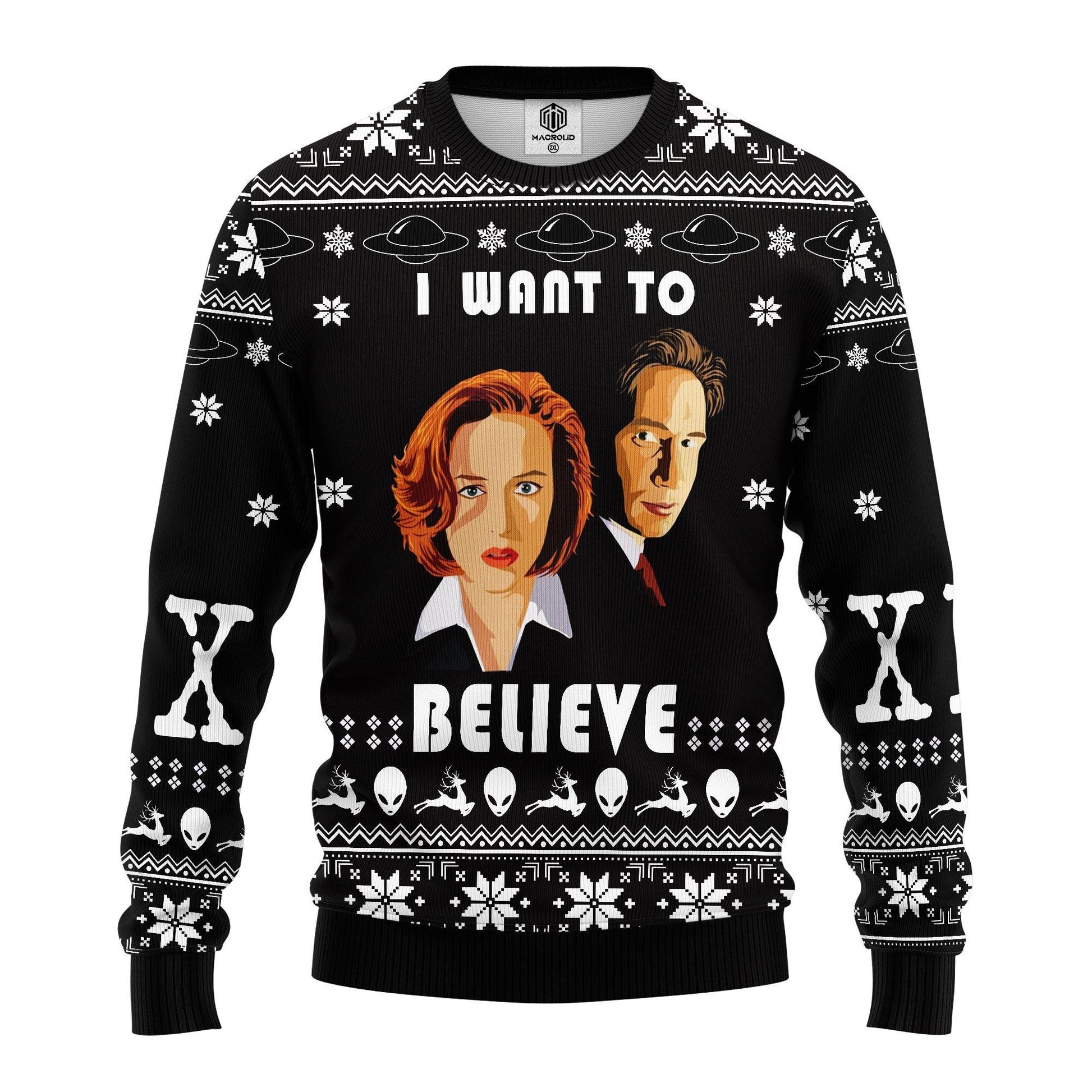 Dana Scully I Want To Believe Ugly Christmas Sweater 251
